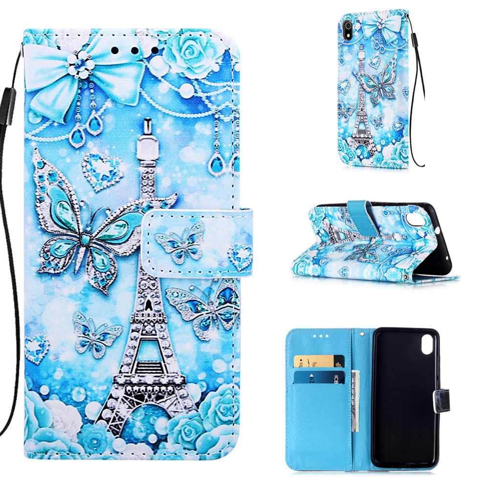 

Impression de Portefeuille en Cuir PU Pour Xiaomi Redmi 7a - Papillons Cristallins