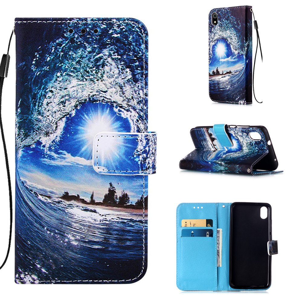 

Printing PU Leather Wallet Case for Xiaomi Redmi 7A - Sea Wave