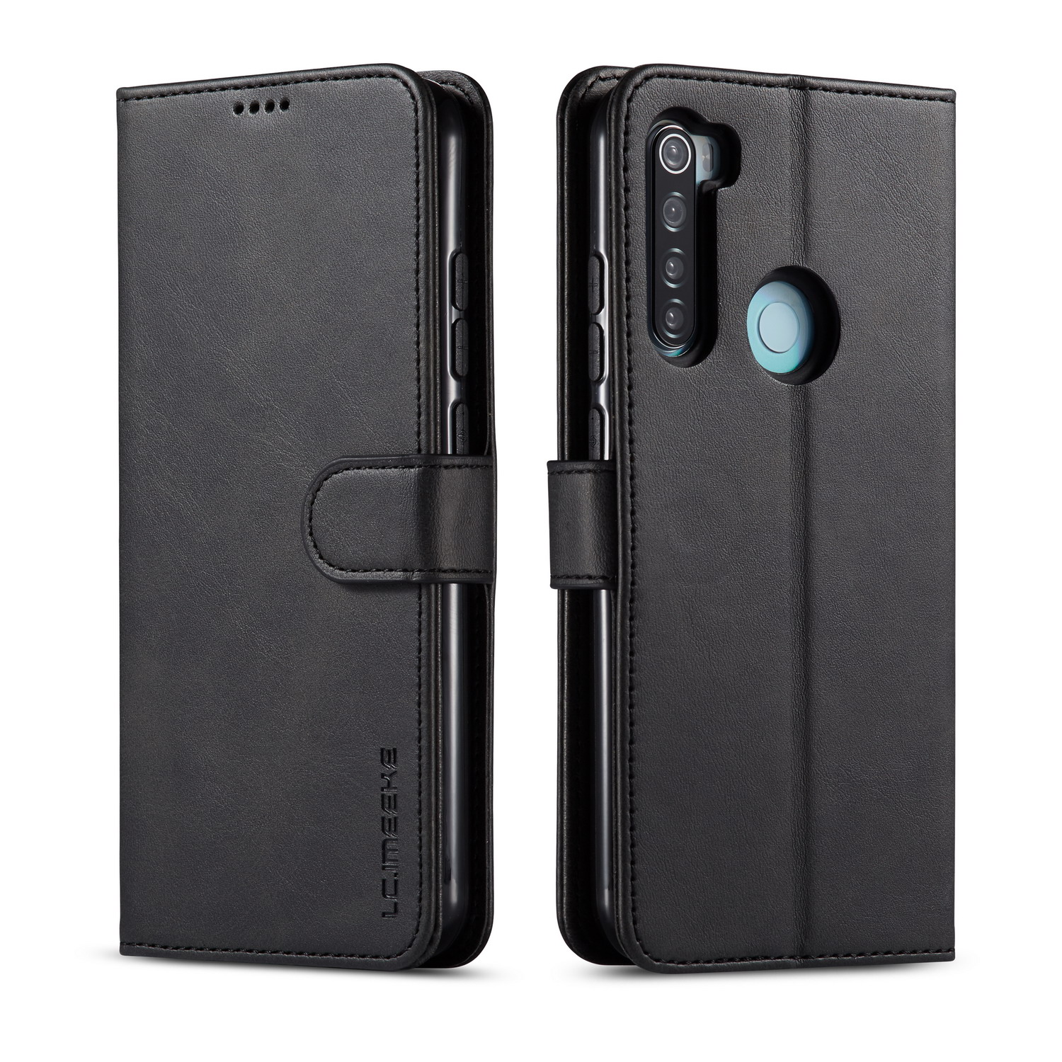 

Lc. Imeeke PU Für Xiaomi Redmi Note 8 Leder Schutzbrieftaschengehäuse Leder - Schwarz, Xiaomi Redmi Note 8