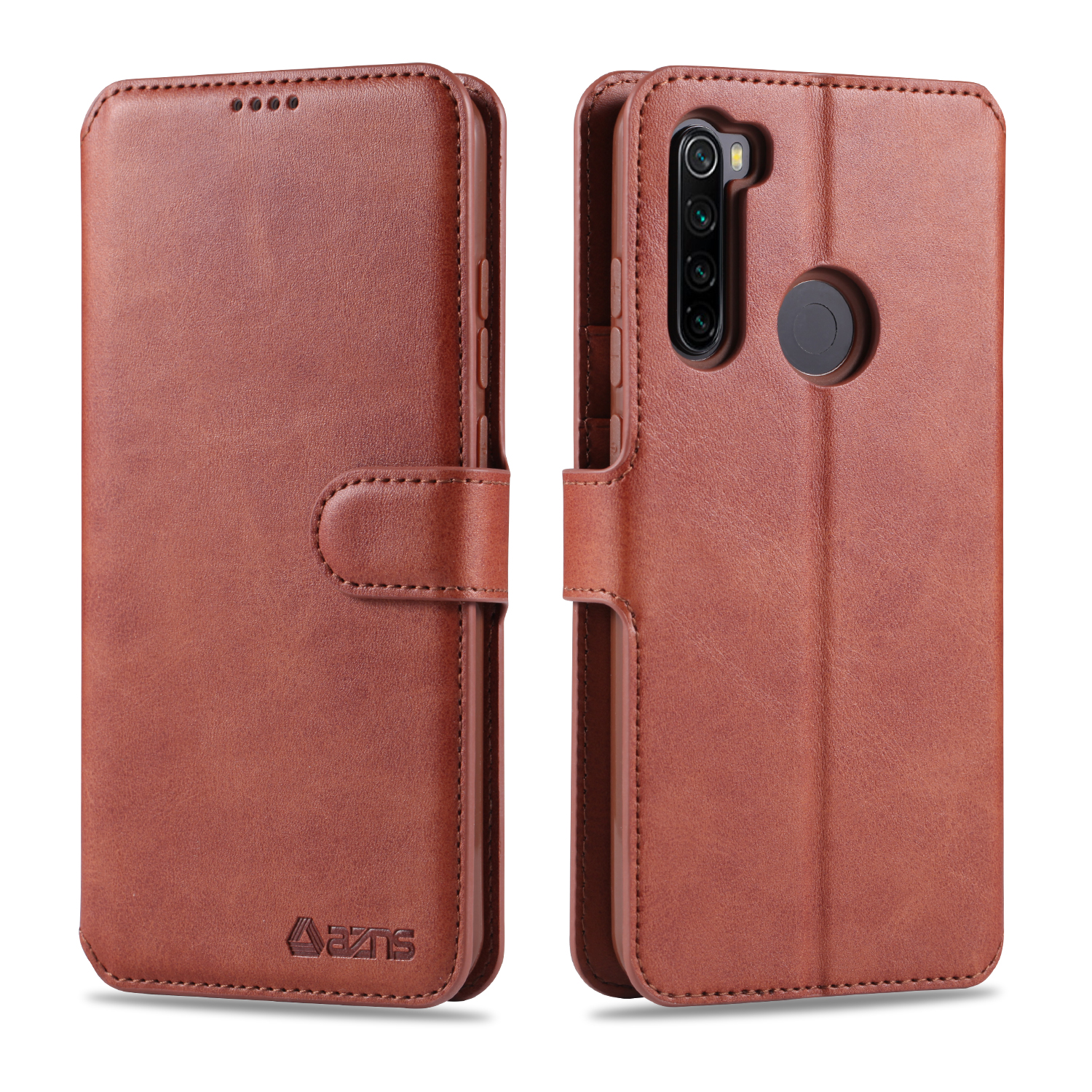 

AZNS Wallet Leder Stand Cell Celling Shell Für Xiaomi Redmi Note 8 - Braun, Xiaomi Redmi Note 8