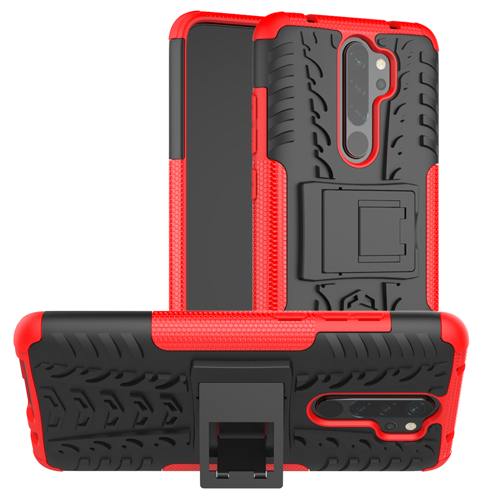 

Stylish Dual-layer PC + TPU Casing Cover with Kickstand for Xiaomi Redmi Note 8 Pro - Red, Xiaomi Redmi Note 8 Pro