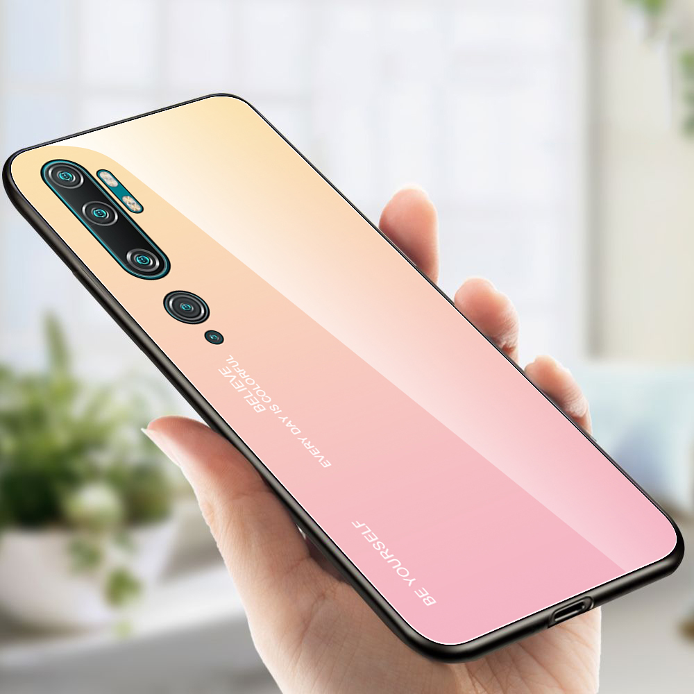 

Verre Trempé De Couleur Gradient + Étui Hybride PC + TPU Pour Xiaomi MI CC9 Pro - Jaune / Rose, Xiaomi Xiaomi Mi CC9 Pro