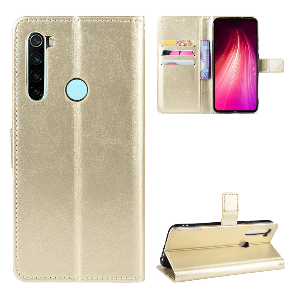 

Crazy Horse Surface Skin Leather Wallet Case for Xiaomi Redmi Note 8T - Gold, Xiaomi Xiaomi Redmi Note 8T