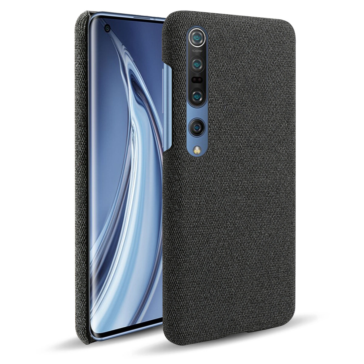 

KSQ -stoff Beschichtete Plastikharte Telefonschale Für Xiaomi Mi 10/mi 10 Pro - Schwarz, Xiaomi Mi 10