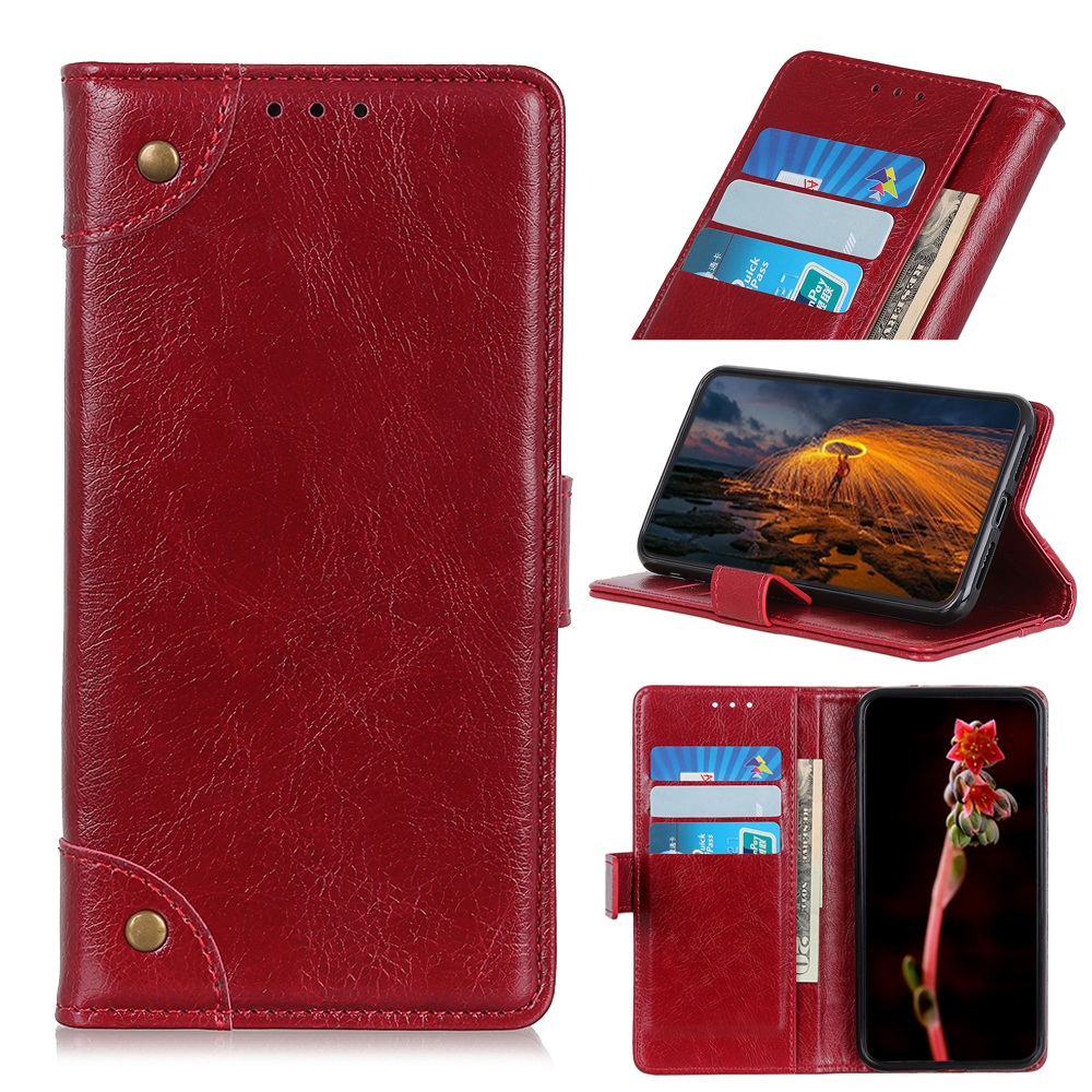 

Nappa Texture Leather Wallet Case for Xiaomi Mi 10 Lite 5G/Mi 10 Youth 5G - Red