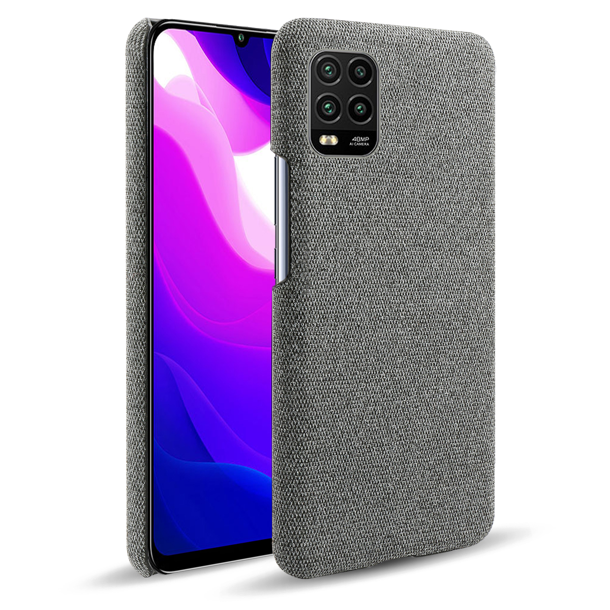 

KSQ -stoffhaut -pc -schutzschale Für Xiaomi Mi 10 Lite 5G - Dunkelgrau, Xiaomi Mi 10 Lite 5G