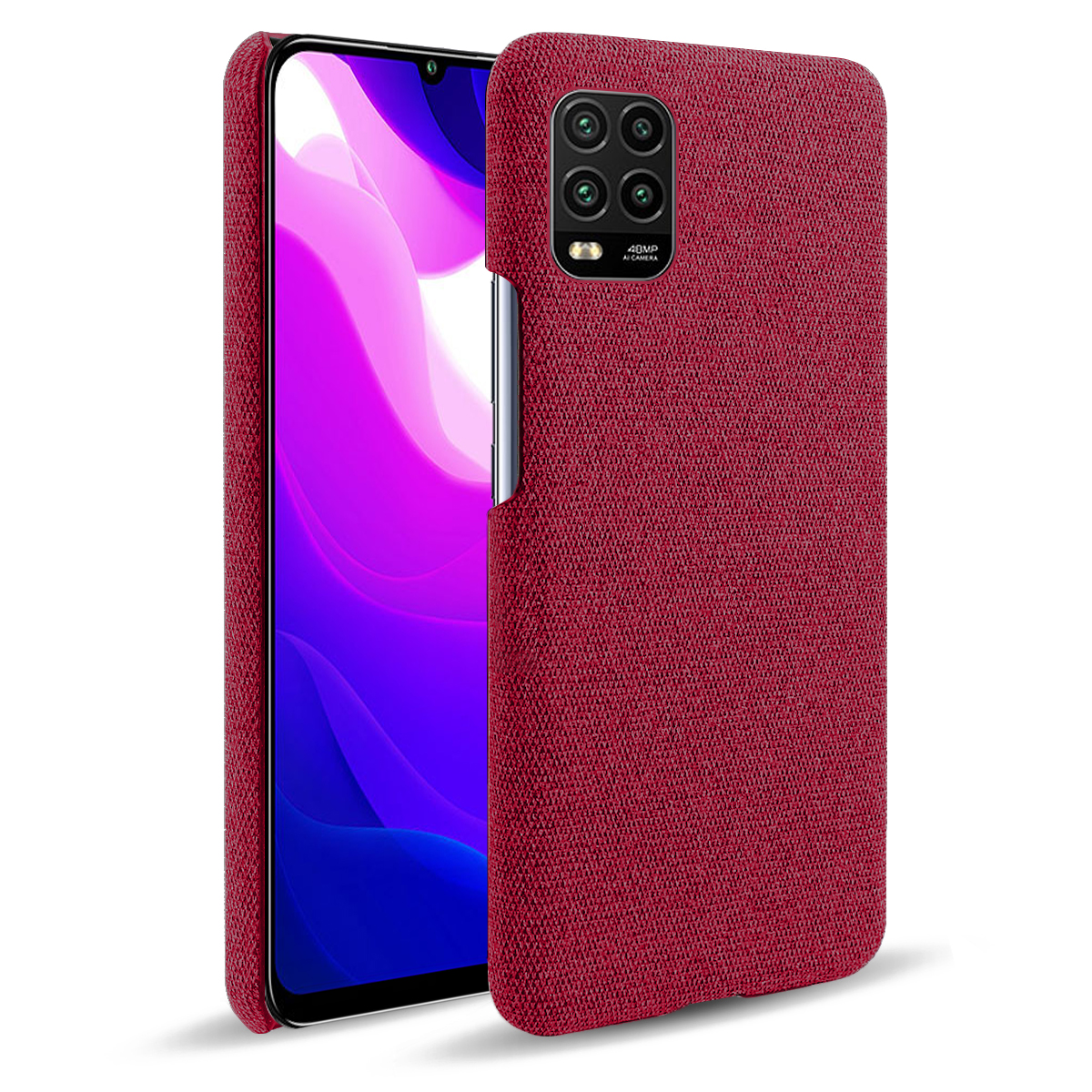 

KSQ -stoffhaut -pc -schutzschale Für Xiaomi Mi 10 Lite 5G - Rot, Xiaomi Mi 10 Lite 5G