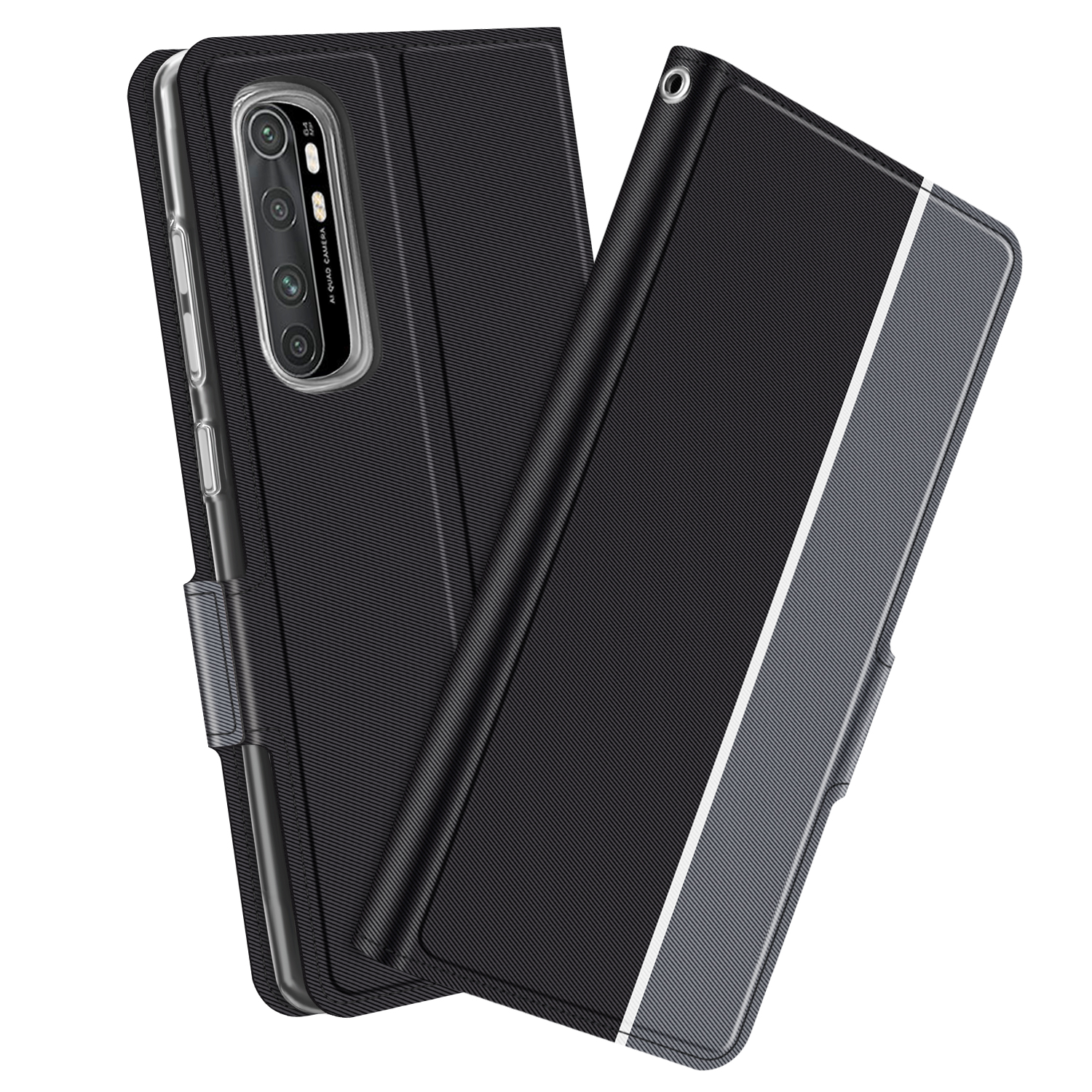 

Card Slot Stand Flip Leather Phone Cover for Xiaomi Mi Note 10 Lite - Black, Xiaomi Mi Note 10 Lite