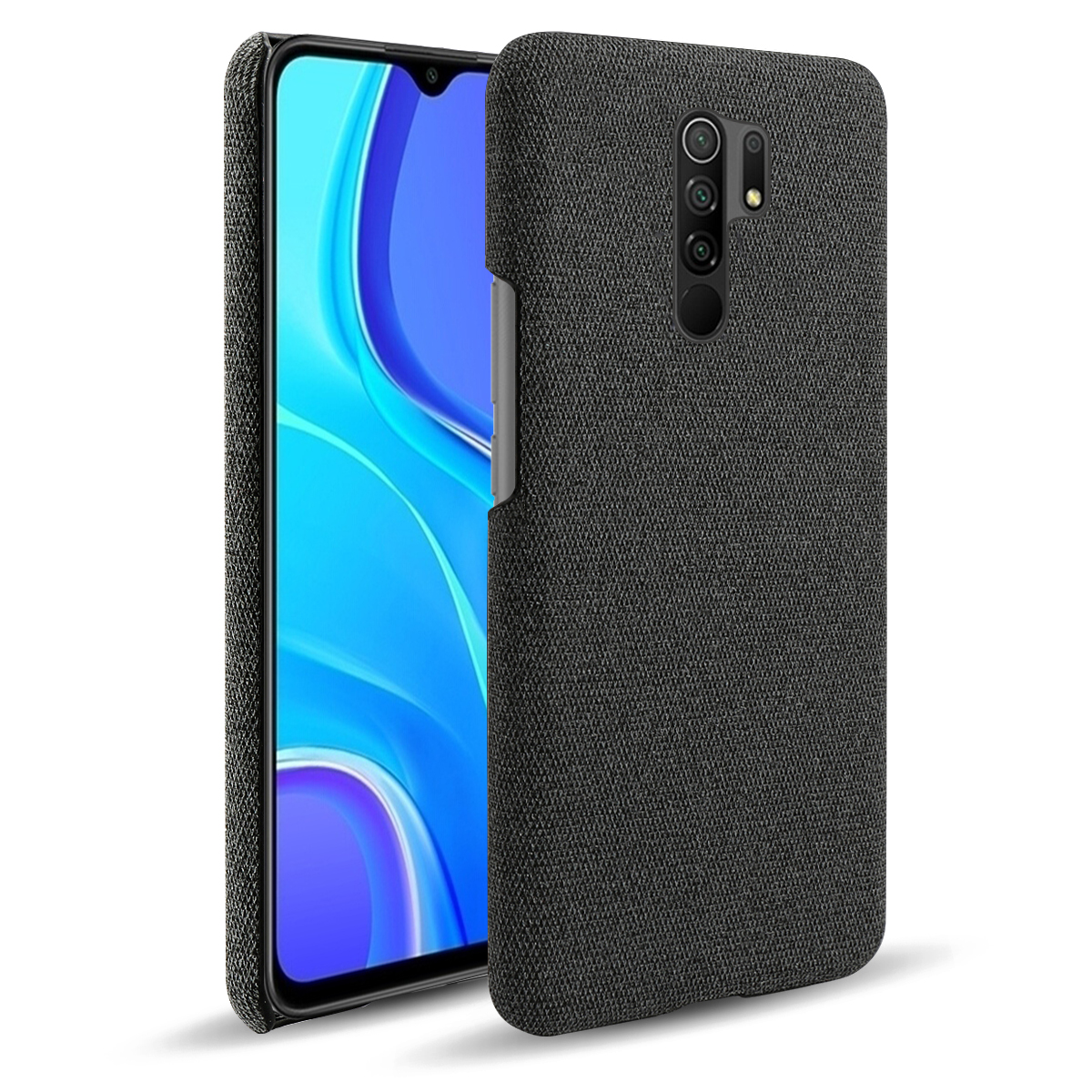 

KSQ -stoffbeschichtete PC -schale Für Xiaomi Redmi 9 - Schwarz, Xiaomi Redmi 9