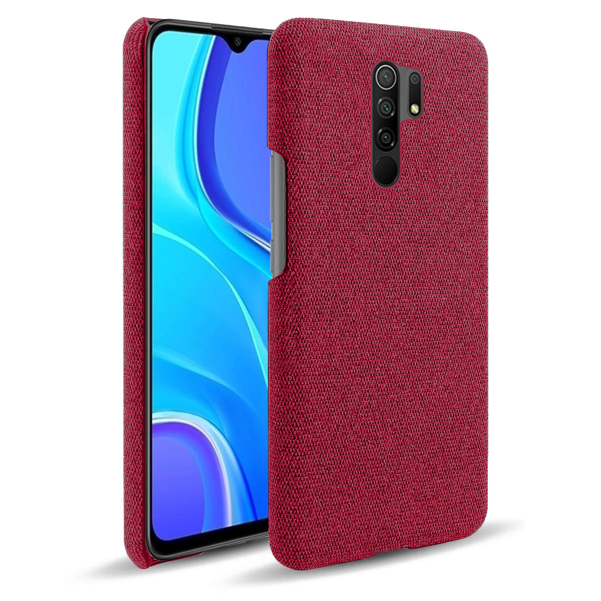 

KSQ -stoffbeschichtete PC -schale Für Xiaomi Redmi 9 - Rot, Xiaomi Redmi 9