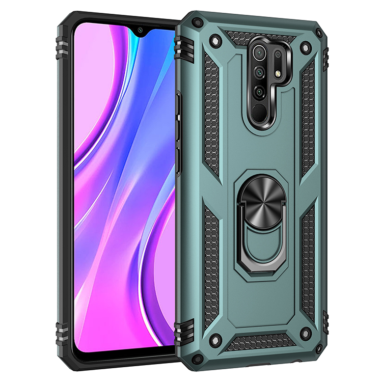 

Hybrid PC TPU Kickstand Armour Téléphone Shell Pour Xiaomi Redmi 9 - Vert Foncé, Xiaomi Xiaomi Redmi 9