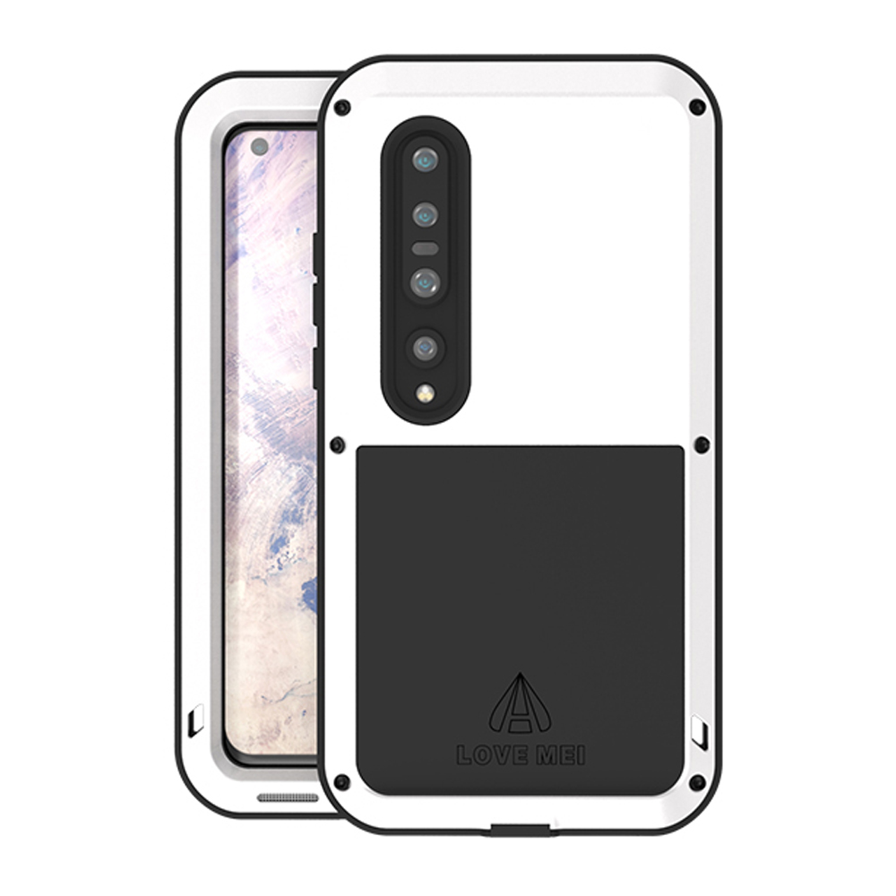 

LOVE MEI Shockproof Dropproof Dustproof Metal Cover for Xiaomi Mi 10/10 Pro [Without Glass] - White, Xiaomi Mi 10