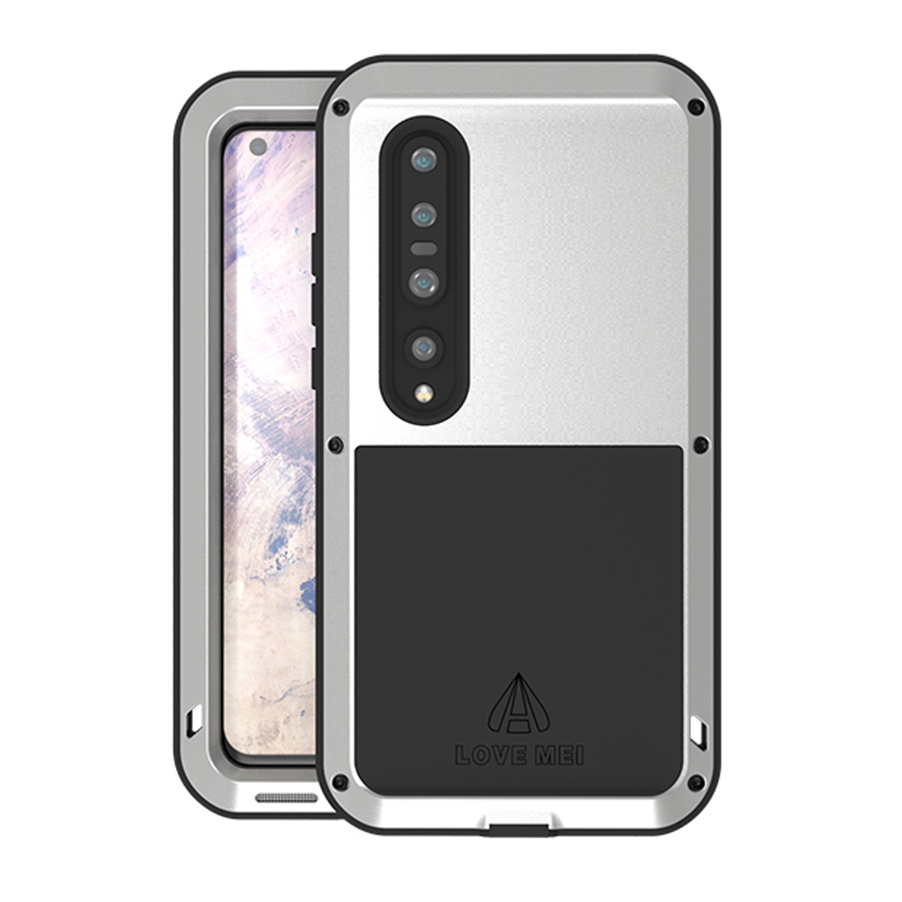 

LOVE MEI Shockproof Dropproof Dustproof Metal Cover for Xiaomi Mi 10/10 Pro [Without Glass] - Silver, Xiaomi Mi 10