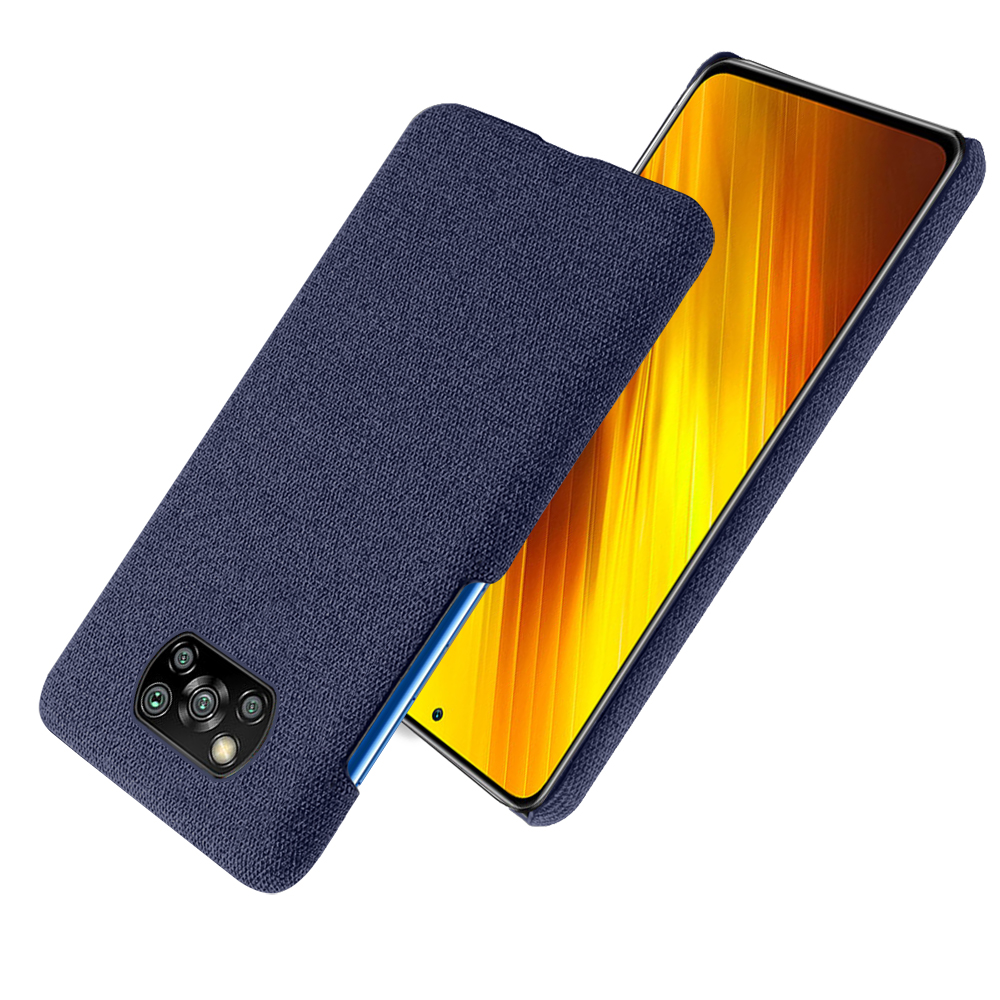 

Stoff Textur Kunststoff Zurück -gehäuse Für Xiaomi Poco X3 NFC / Poco X3 - Blau, Xiaomi Poco X3 NFC