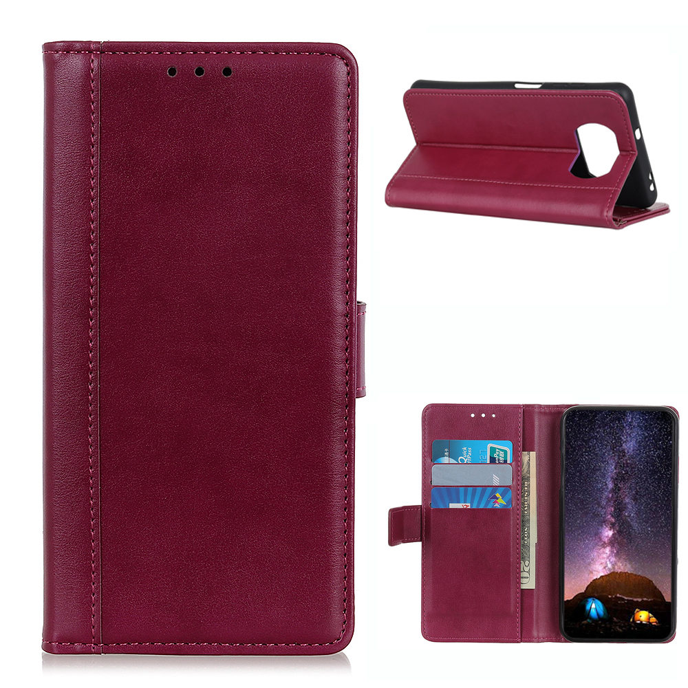 

Smooth-oberfläche Leder-schutzbrieftasche Für Xiaomi Poco X3 Nfc/poco X3 - Rot, Xiaomi Poco X3 NFC