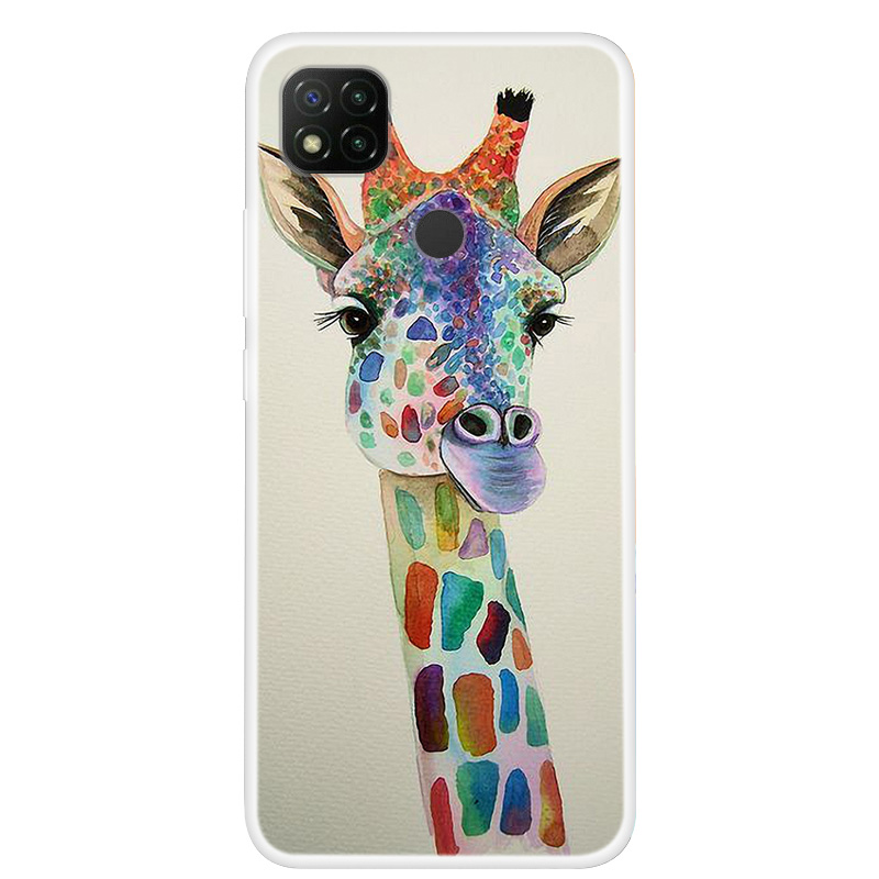 

Für Xiaomi Redmi 9C/Redmi 9C NFC -muster Druckweiche TPU -protektorschale - Farbenfrohe Giraffe, Xiaomi Redmi 9C