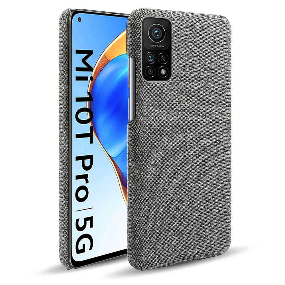 

Stoff Textur Hartes PC -telefonabdeckungsfall Für Xiaomi Mi 10t 5G / 10t Pro 5g / Redmi K30s - Dunkelgrau, Xiaomi Mi 10T Pro 5G