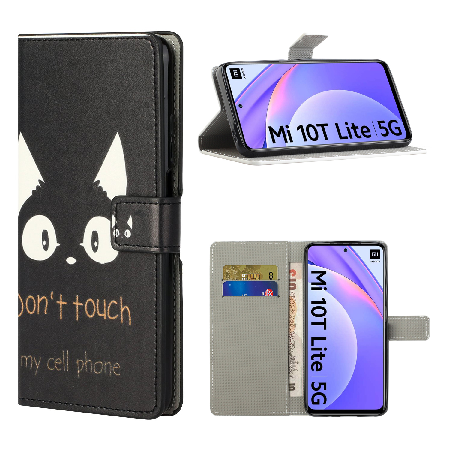 

Telefonkoffer Für Xiaomi Mi 10T Lite 5G/Redmi Note 9 Pro 5g/mi 10i 5G Muster Druckbrieftasche Lederschale - Berühre Mein Handy Nicht, Xiaomi Mi 10T Lite 5G