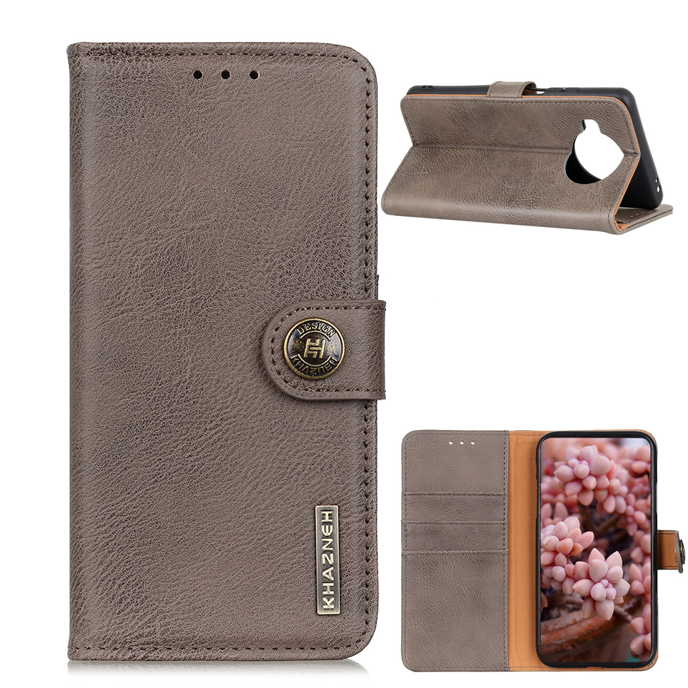 

KhazNeh-Leder-Telefonabdeckung Für Xiaomi MI 10T Lite 5G / Redmi HINWEIS 9 PRO 5G / MI 10I 5G / MI 10i 5g Standkoffer - Khaki, Xiaomi Mi 10T Lite 5G