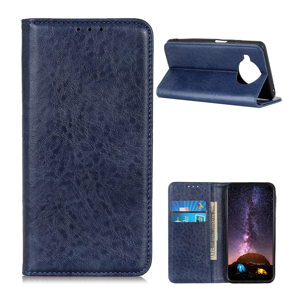 

Crazy Horse Wallet Für Xiaomi Mi 10T Lite 5G/Redmi Note 9 Pro 5g/mi 10i 5G Auto-absorbed Ledertasche - Blau, Xiaomi Mi 10T Lite 5G