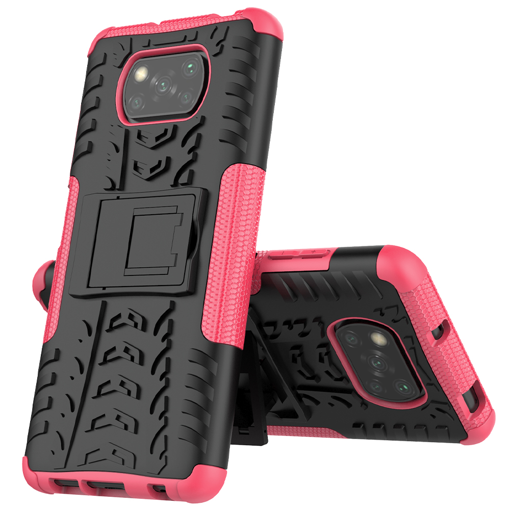 

Cool Tire PC + TPU Hybrid -hülle Für Xiaomi Poco X3/poco X3 NFC Kickstand Cover - Rose, Xiaomi Poco X3