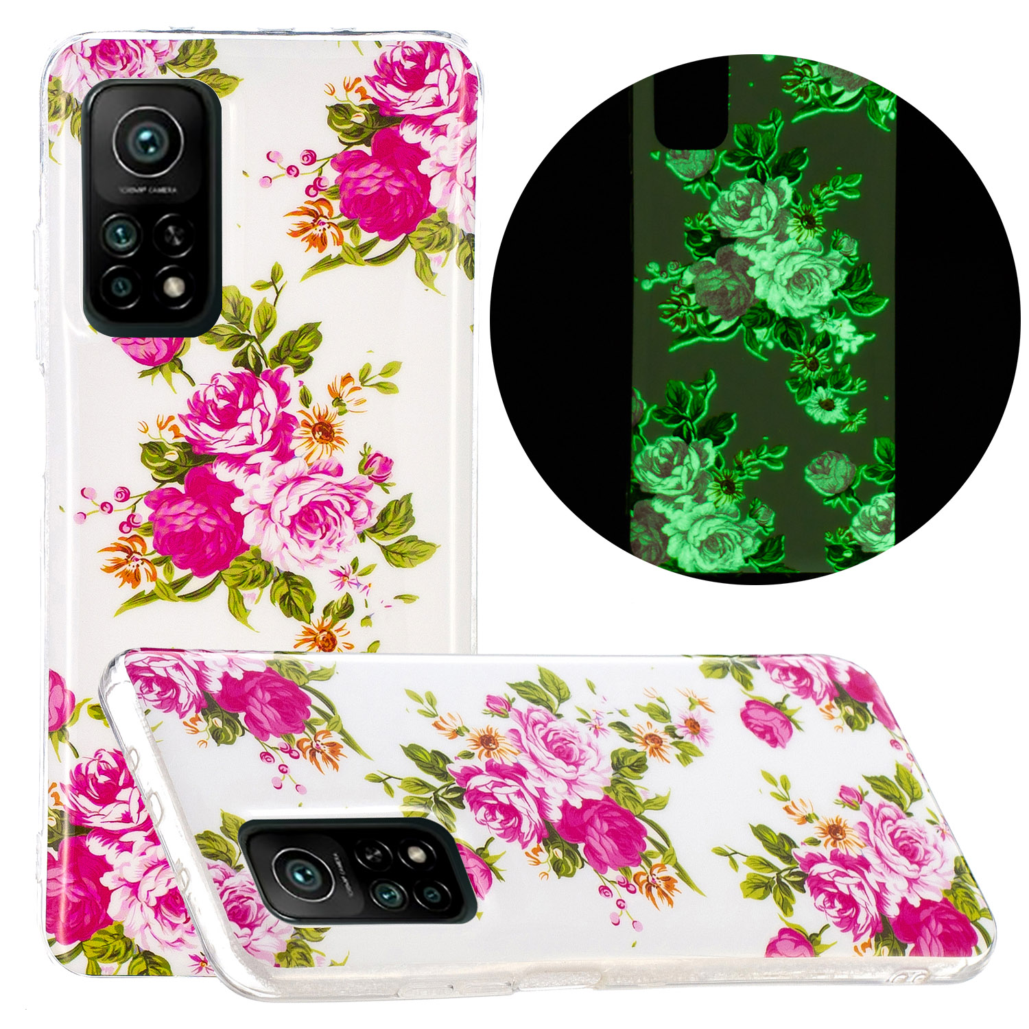 

Noctilucent Strukturiert IMD Für Xiaomi Mi 10T Pro 5G/10T 5G/Redmi K30S TPU -fall - Blumen, Xiaomi Redmi K30S