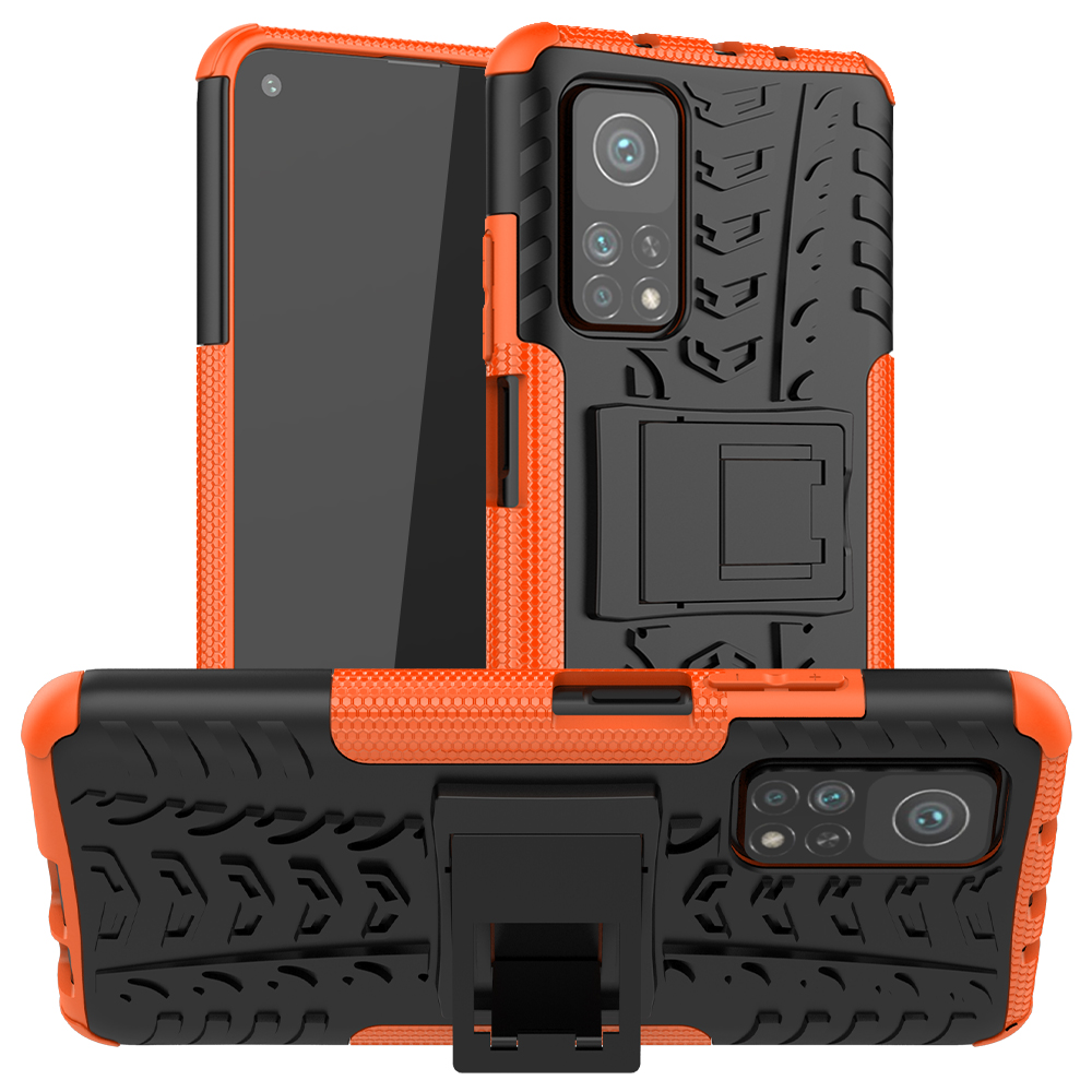 

Anti-slip-pc + Tpu-kombination Für Xiaomi Mi 10T 5G/10T Pro 5G/Redmi K30S Kickstand Cover - Orange, Xiaomi Mi 10T 5G