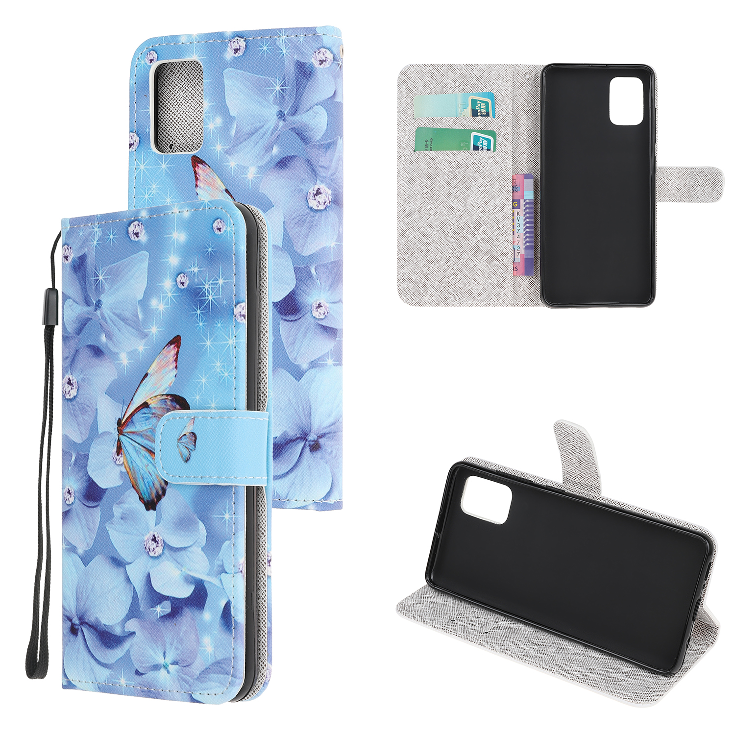 

Cross Textur Muster Druckschutzschutz Für Xiaomi Poco M3 Stand Lederabdeckung - Blumen Und Schmetterling, Xiaomi Poco M3