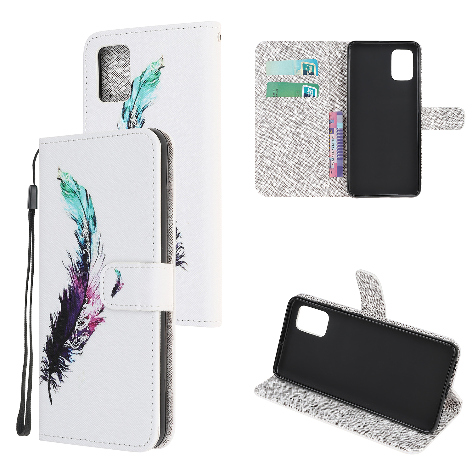 

Cross Textur Muster Druckschutzschutz Für Xiaomi Poco M3 Stand Lederabdeckung - Feder, Xiaomi Poco M3