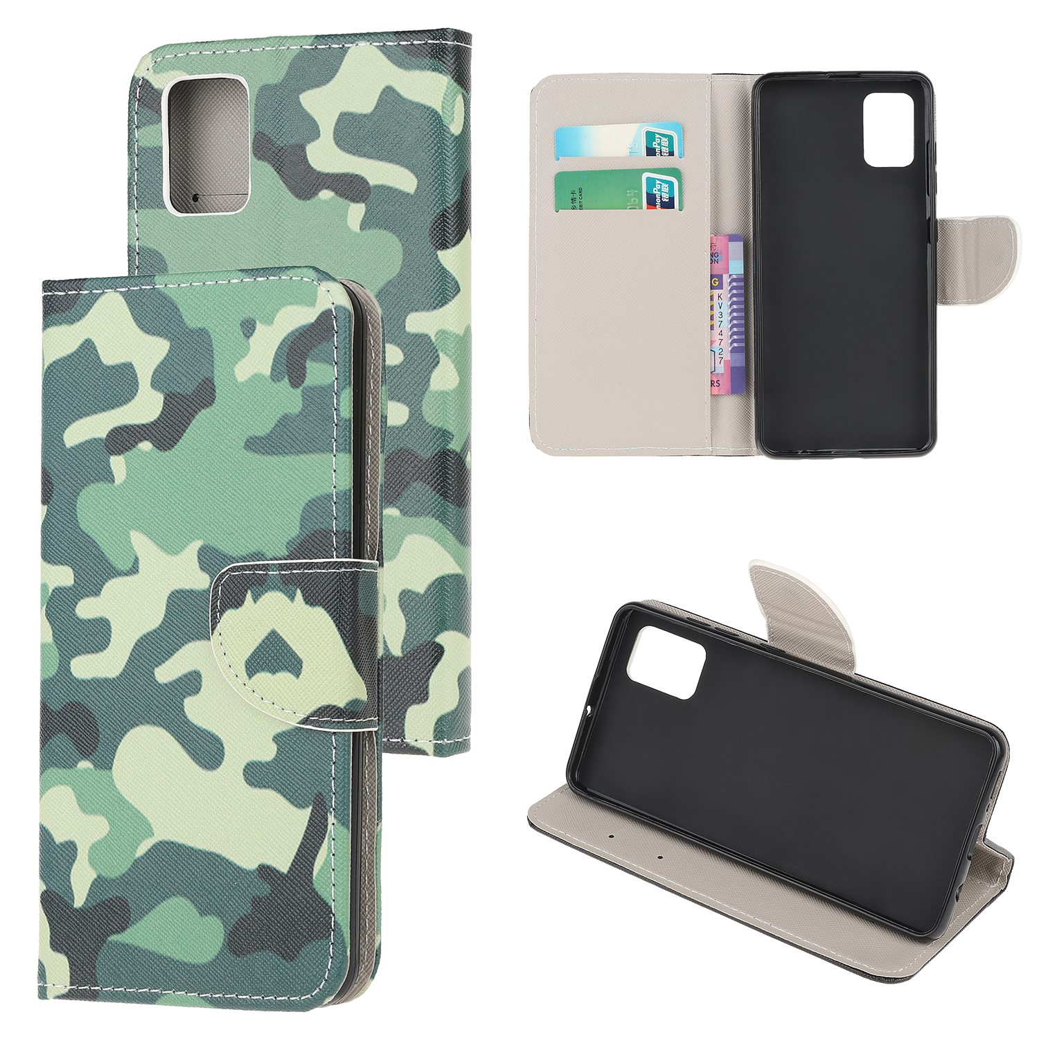 

Muster Druckkreuzstextur Leder Für Xiaomi Poco M3 Wallet Stand Hülle - Tarnmuster, Xiaomi Poco M3