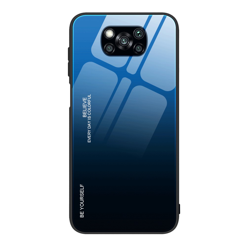 

Farbgradientenmuster Temperiertes Glas Gehäuse Für Xiaomi Poco X3/poco X3 NFC - Blau / Schwarz, Xiaomi Poco X3