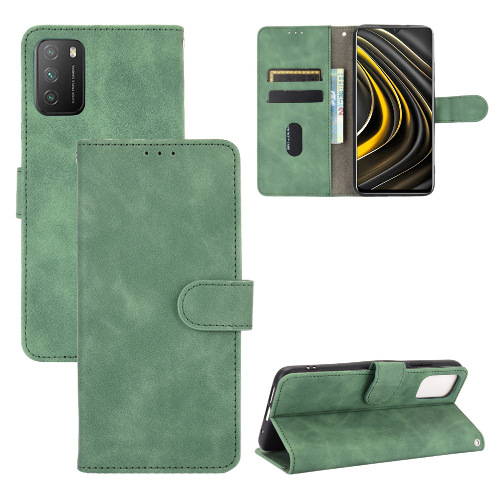 

Delicate PU Leather Wallet Cell Phone Case for Xiaomi Poco M3 - Green, Xiaomi Xiaomi Poco M3