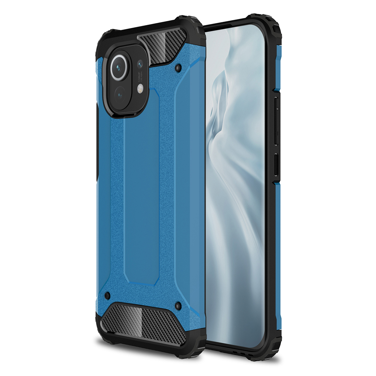 

Hard PC + Soft TPU Cover for Xiaomi Mi 11, Drop Protection Hybrid Shockproof Phone Case - Blue