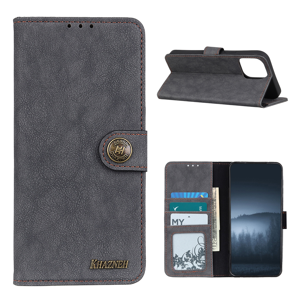 

Khazhen Vantage Textured Brieftasche Telefon Fall Für Xiaomi Mi 11 Cover - Schwarz, Xiaomi Mi 11