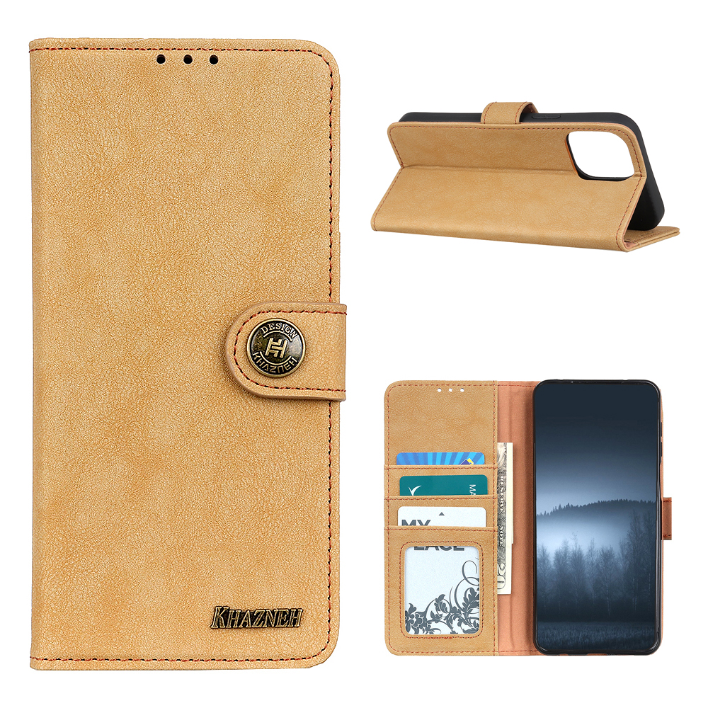 

Khazhen Vantage Textured Brieftasche Telefon Fall Für Xiaomi Mi 11 Cover - Khaki, Xiaomi Mi 11