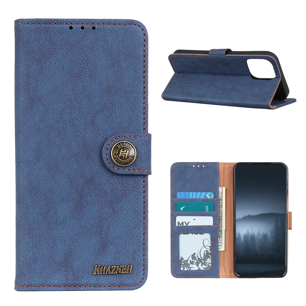 

Khazhen Vantage Textured Brieftasche Telefon Fall Für Xiaomi Mi 11 Cover - Blau, Xiaomi Mi 11