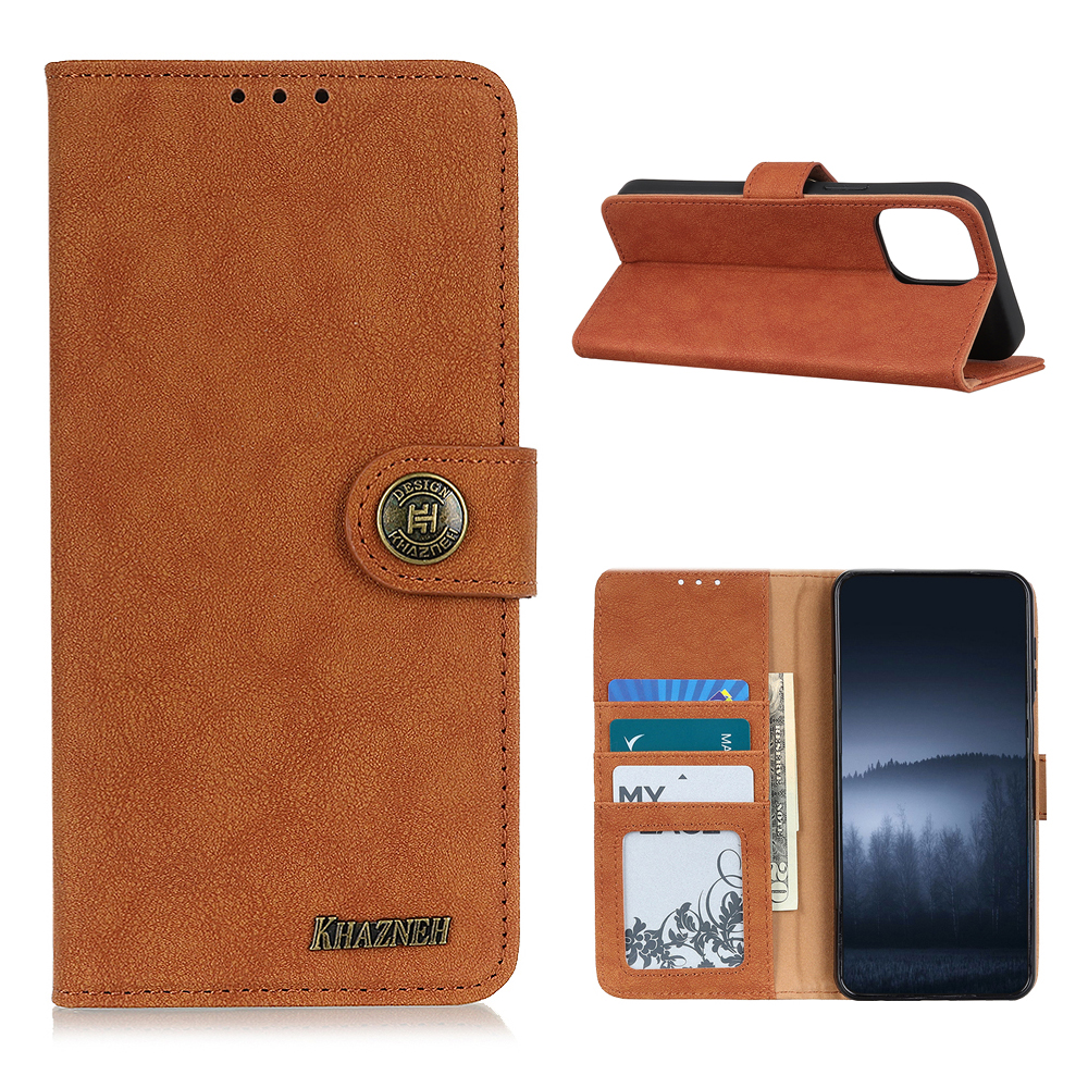 

Khazhen Vantage Textured Brieftasche Telefon Fall Für Xiaomi Mi 11 Cover - Braun, Xiaomi Mi 11
