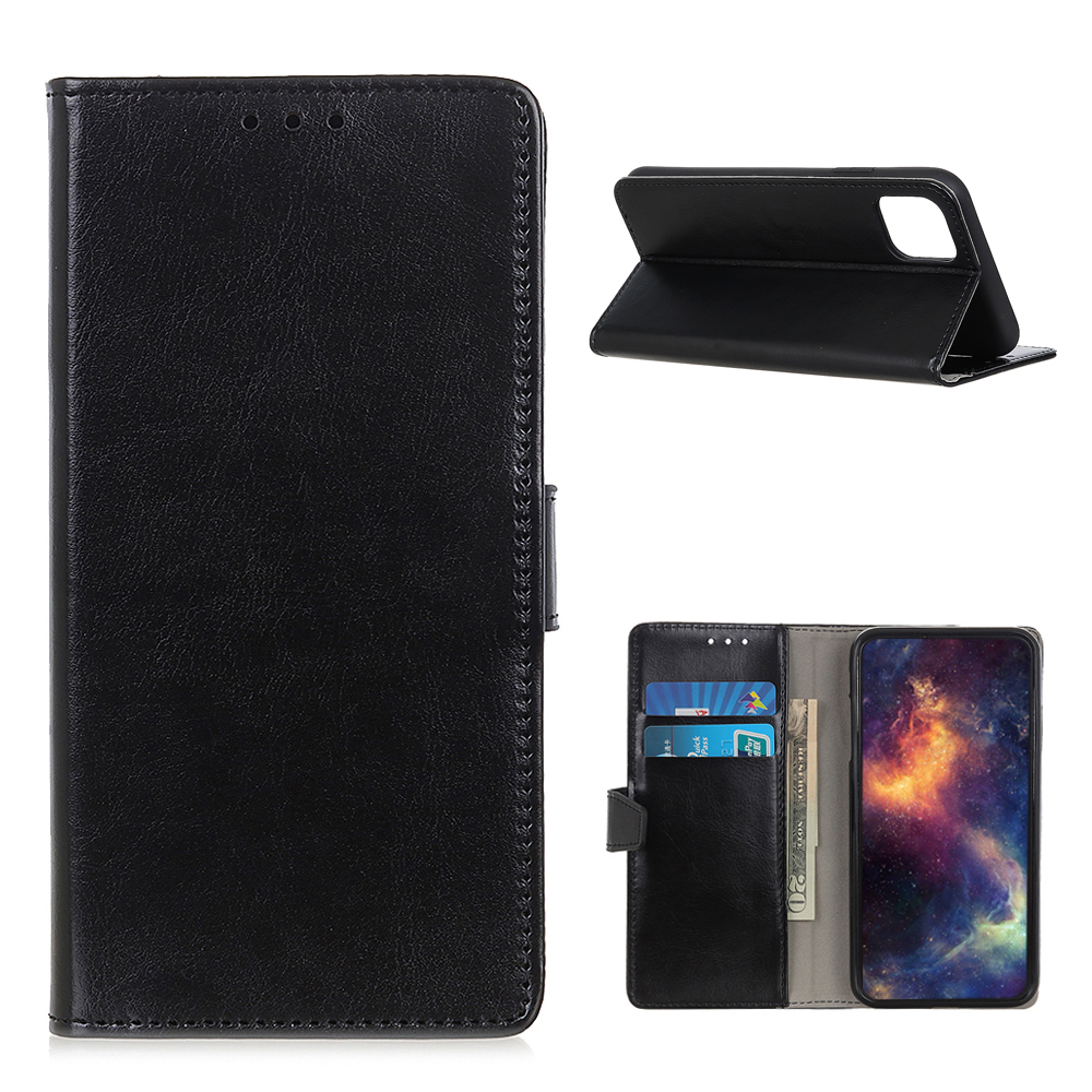 

Crazy Horse Wallet Stand Ledertasche Für Xiaomi Mi 11 Schutzschale - Schwarz, Xiaomi Mi 11