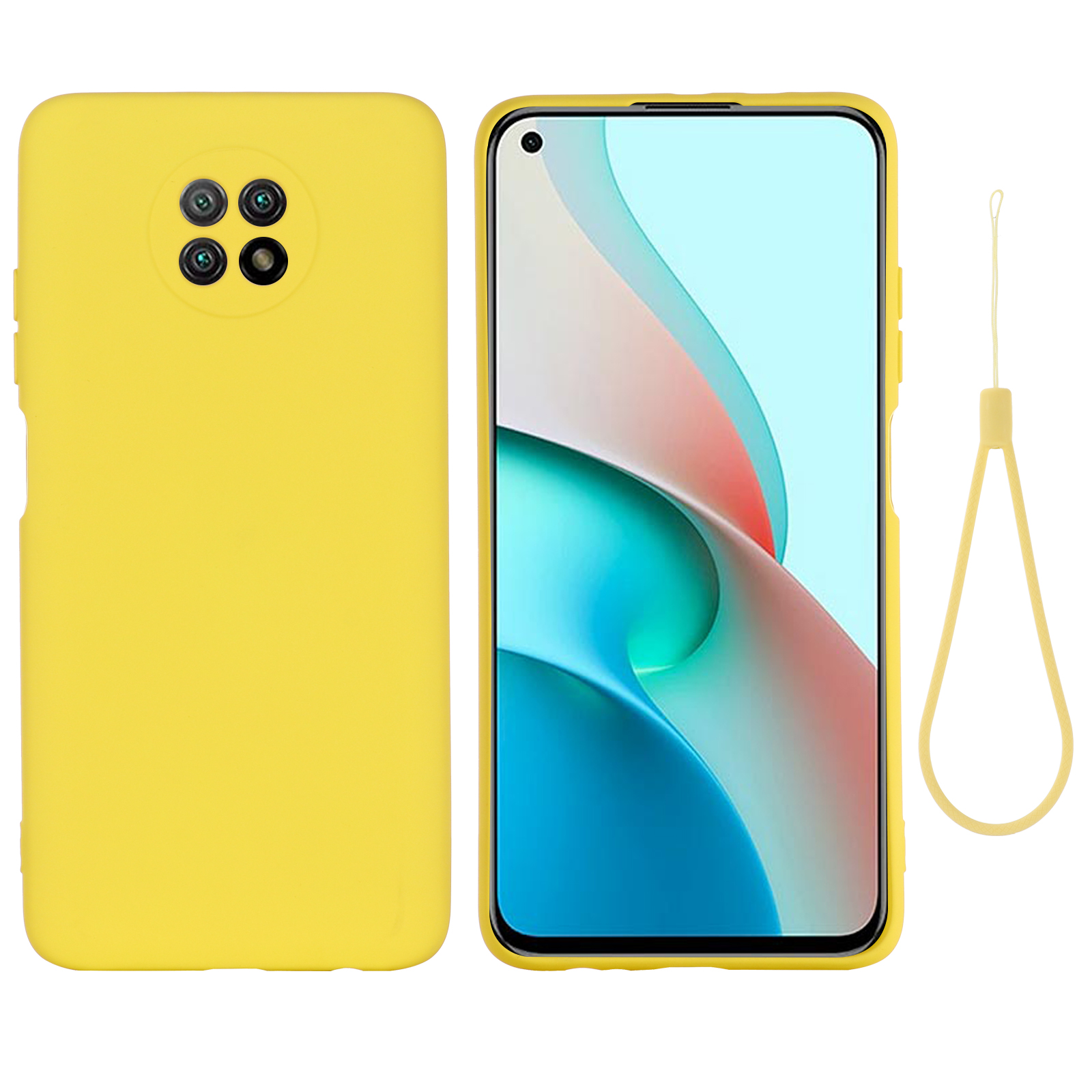 

Stoßdicht Weicher Hülle Für Xiaomi Redmi Anmerkung 9 5G/Redmi Note 9T 5G Flüssigkeit Silikonabdeckung - Gelb, Xiaomi Redmi Note 9 5G