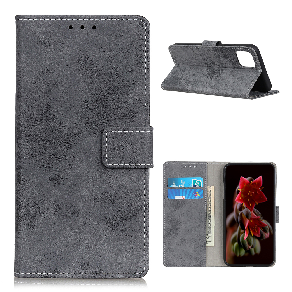 

PU Leder + TPU Stand Wallet Hülle Für Xiaomi Mi 11 Retro -stil -hülle - Grau, Xiaomi Mi 11