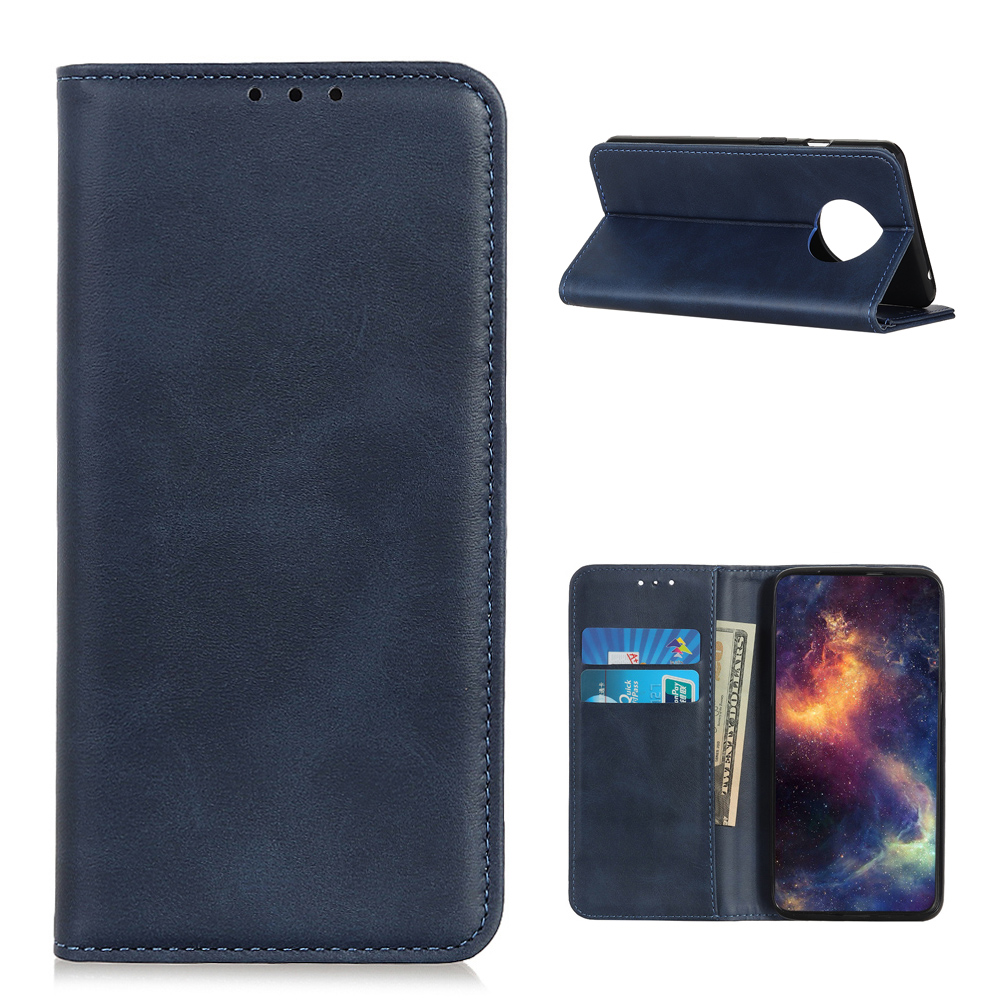 

Wallet Stand Design Magnetischer Verschluss Spalt Lederabdeckungskoffer Für Xiaomi Redmi Anmerkung 9 5g / Redmi Anmerkung 9T 5G - Blau, Xiaomi Redmi Note 9 5G
