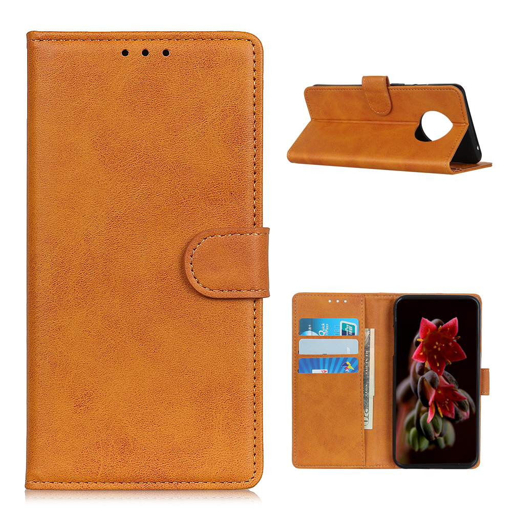 

Stand Wallet Design PU Leder -mobiltelefonabdeckung Für Xiaomi Redmi Note 9 5G/Redmi Note 9T 5G - Braun, Xiaomi Redmi Note 9 5G