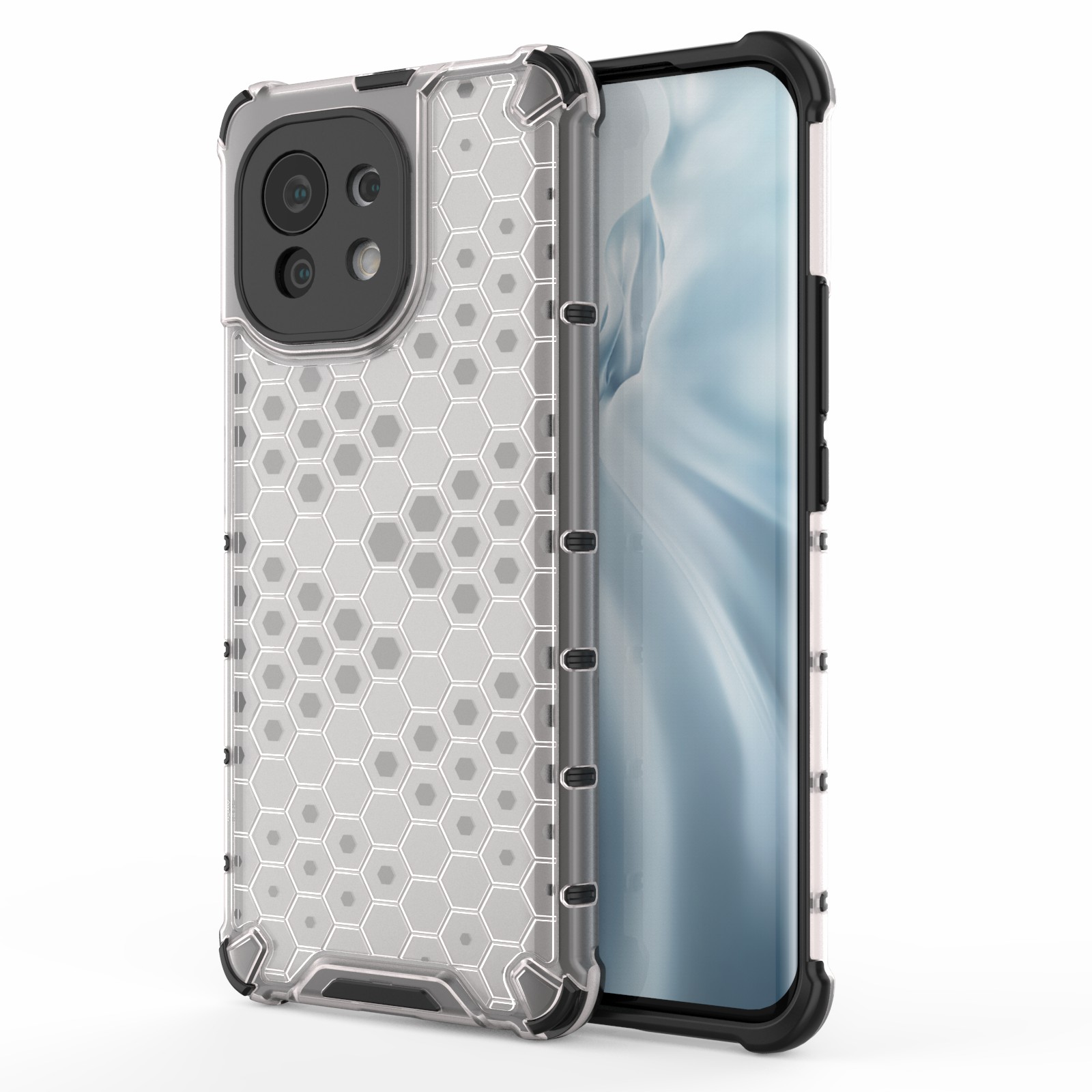 

Wabenmusterschale Für Xiaomi Mi 11 Schockdes TPU + PC Combo-hülle - Grau, Xiaomi Mi 11