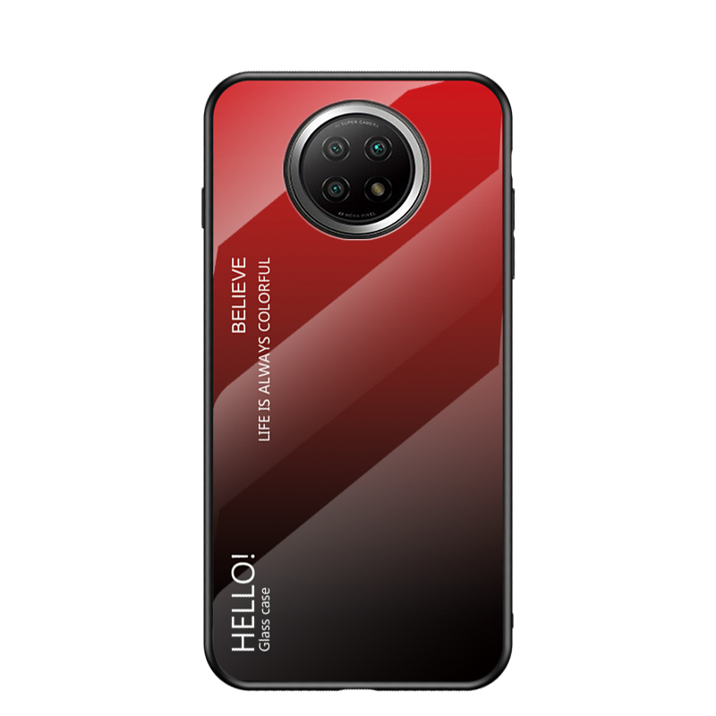 

Dünnes Leichtes, Geschmittertes Glasfarbgradienten -muster Zurücker - Rot Schwarz, Xiaomi Redmi Note 9 5G