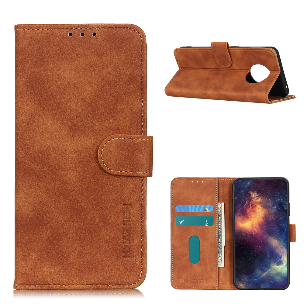 

Khazneh Wallet Design Retro Style Folio Flip PU Leder Hülle Für Xiaomi Redmi Note 9 5G/Redmi Note 9T 5G Shell - Braun, Xiaomi Redmi Note 9 5G