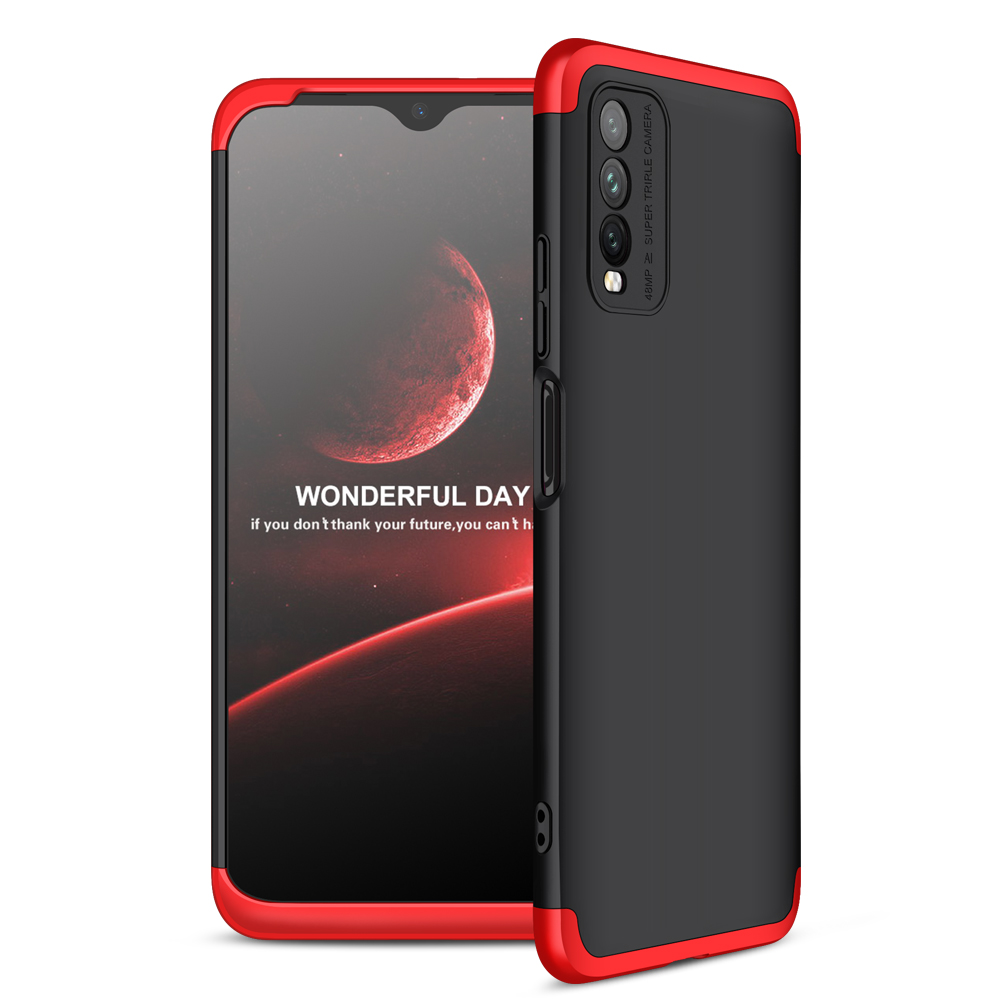 

GKK Abnehmbare 3-teilige Matte Pc-telefon-shell-hülle Für Xiaomi Redmi 9 Power/9T/Note 9 4g - Schwarz / Rot, Xiaomi Redmi 9 Power