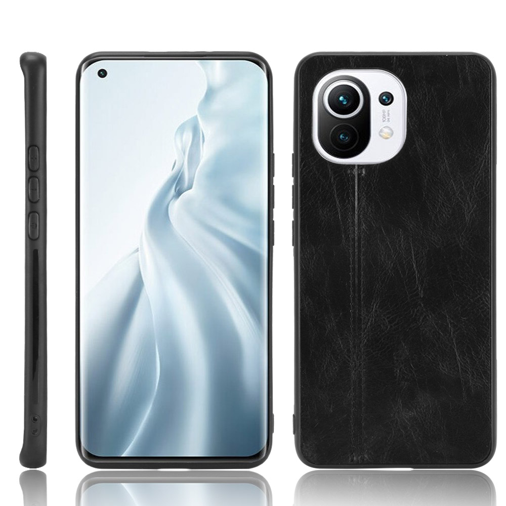 

PU Leder Beschichtete PC + TPU -mobilfunkhülle Für Xiaomi Mi 11 Schutzhülle - Schwarz, Xiaomi Mi 11