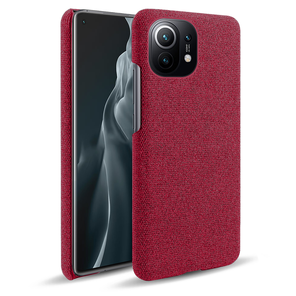 

KSQ Plain Tuch Textur Plastik Hartdecker Hülle Für Xiaomi Mi 11 - Rot, Xiaomi Mi 11