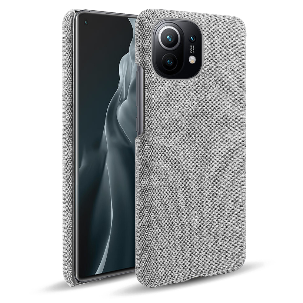 

KSQ Plain Tuch Textur Plastik Hartdecker Hülle Für Xiaomi Mi 11 - Hellgrau, Xiaomi Mi 11