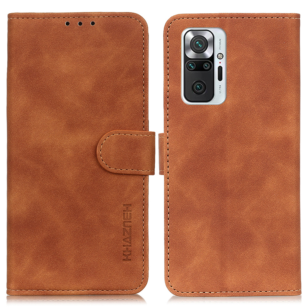 

Khazneh Retro PU Leather Hülle Für Xiaomi Redmi Note 10 Pro (global), Standfunktion Flip Magnet Wallet Telefonabdeckung - Braun, Xiaomi Redmi Note 10 Pro 4G (Global)